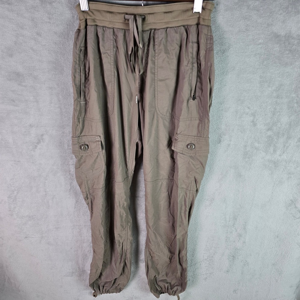 LL Bean Vista Camp Pants Womens Small Taupe Brown Cargo Hiking Joggers 292741